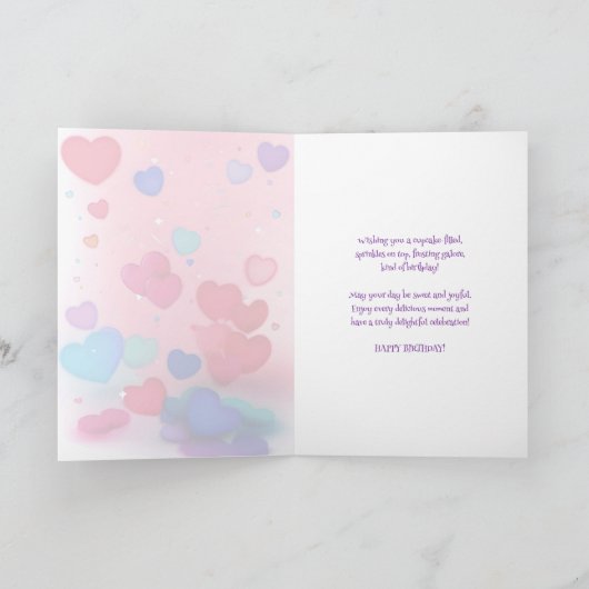 Cupcake knuffels: Leuke Schattige kitten Verjaarda Kaart (Binnen)