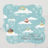 Cupcake koekje kerstwolk uit de keuken van feestdagenkaart (Voorkant / Achterkant)