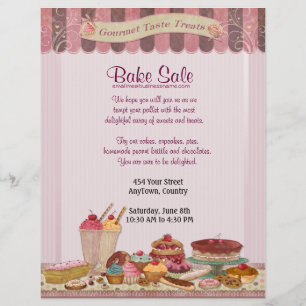 Cupcake, koekjes en smaakbake-reclamebrochure flyer