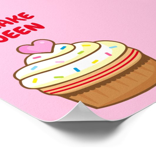 Cupcake Koningin bakNAAM poster (Hoek)