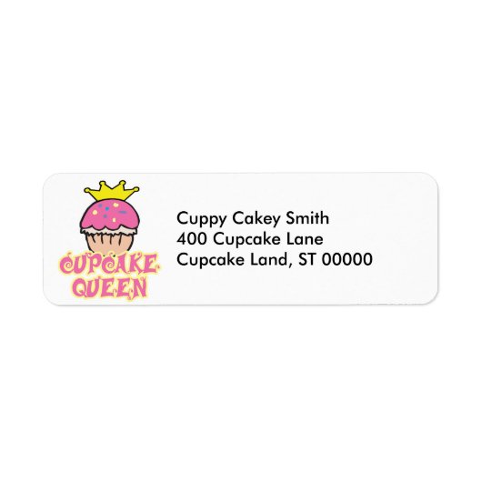 Cupcake Koningin Etiket (Voorkant)