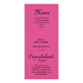 Cupcake Korting Loyalty Kaarten Bloem Damask roze Reclamekaart (Achterkant)