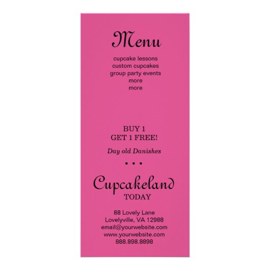 Cupcake Korting Loyalty Kaarten Bloem Damask roze Reclamekaart (Achterkant)