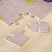 Cupcake-kunstprint met kers en roze achtergrond legpuzzel (Zijkant)