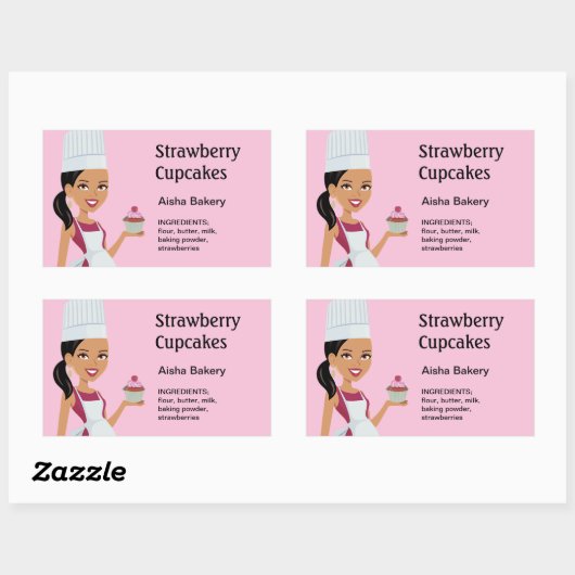 Cupcake Label met Karakterontwerp #1 (Vel)