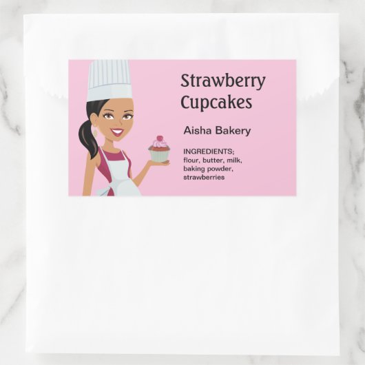 Cupcake Label met Karakterontwerp #1 (Tas)