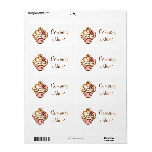 Cupcake-labels Etiket (Full Sheet)