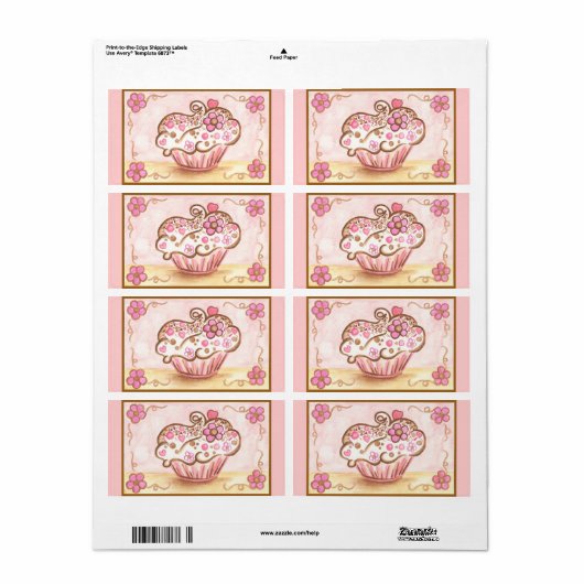 Cupcake-labels Etiket (Full Sheet)