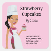 Cupcake Labels met Karakterontwerp #1 (Voorkant)