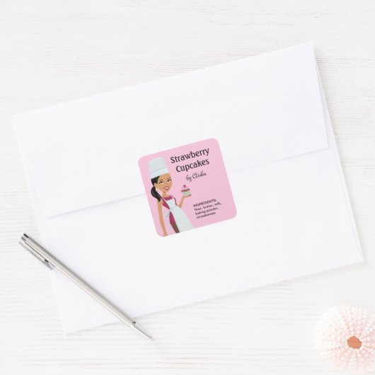 Cupcake Labels met Karakterontwerp #1 (Envelop)