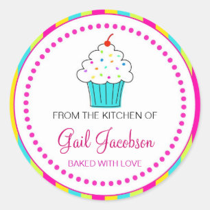 Cupcake Labels, Uit de keuken van... Ronde Sticker