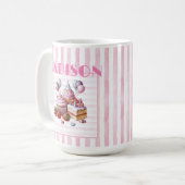 Cupcake lief Verjaardagsmeisje Waterverf Mok (Voorkant links)