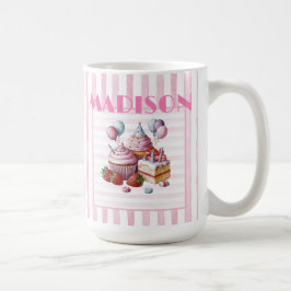 Cupcake lief Verjaardagsmeisje Waterverf Mok