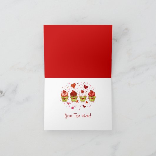 Cupcake Liefde Kaart (Binnen)