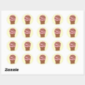 Cupcake Liefde Ronde Sticker (Vel)