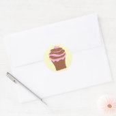 Cupcake Liefde Ronde Sticker (Envelop)