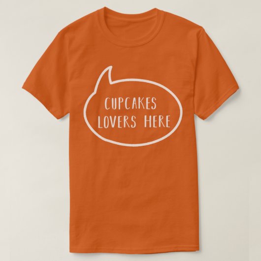 Cupcake liefhebbers hier t-shirt (Design voorkant)
