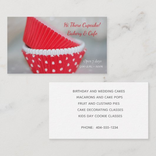 Cupcake Liners Bakery Visitekaartje (Voorkant / Achterkant)