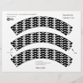 Cupcake Liners - Mustache Fun (Voorkant)