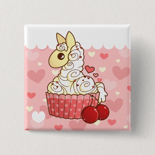 Cupcake Llama-Button Vierkante Button 5,1 Cm (Voorkant)