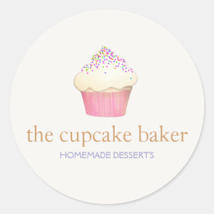 Cupcake Logo Bakery Chef Catering Ronde Sticker