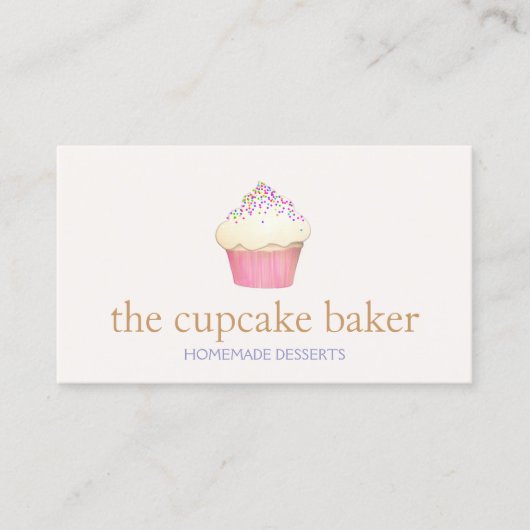 Cupcake Logo Bakery Chef Catering Visitekaartje (Voorkant)