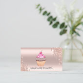 Cupcake Logo Bakkerij Chef, Gouden Roos Visitekaartje (Staand voorkant)