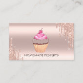 Cupcake Logo Bakkerij Chef, Gouden Roos Visitekaartje (Voorkant)