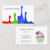 Cupcake Logo Bakkerij Chef, schattig Visitekaartje (Voorkant / Achterkant)
