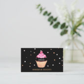 Cupcake-Logo bakkerij-kaas, schattig Visitekaartje (Staand voorkant)