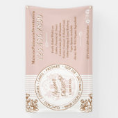 Cupcake Logo Pink Stripe Bakery Shop Market Booth Spandoek (Verticaal)