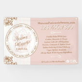 Cupcake Logo Roze Streep Bakkerij Winkel Markt Kra Spandoek (Horizontaal)
