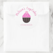 Cupcake Logo Sprinkles Homemade Bakery Ronde Sticker (Tas)