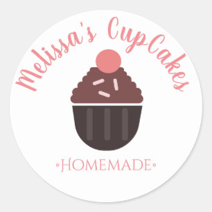 Cupcake Logo Sprinkles Homemade Bakery Ronde Sticker