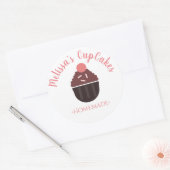 Cupcake Logo Strooisel Thuisbakkery Ronde Sticker (Envelop)