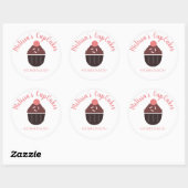 Cupcake Logo Strooisel Thuisbakkery Ronde Sticker (Vel)
