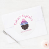 Cupcake Logo Strooisel Thuisbakkery Ronde Sticker (Envelop)