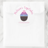 Cupcake Logo Strooisel Thuisbakkery Ronde Sticker (Tas)