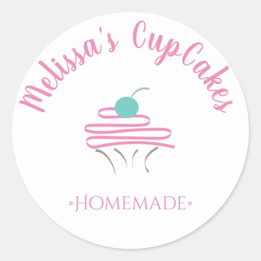 CupCake Logo Whisk zelfgemaakte bakkerij Ronde Sticker (Voorkant)