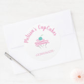 CupCake Logo Whisk zelfgemaakte bakkerij Ronde Sticker (Envelop)