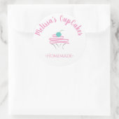 CupCake Logo Whisk zelfgemaakte bakkerij Ronde Sticker (Tas)