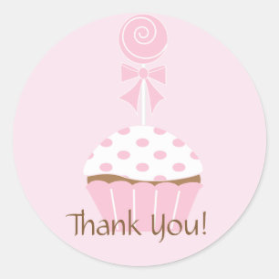 Cupcake Lollipop Happy Birthday Bedankt Sticker