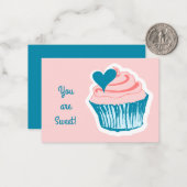 Cupcake Love aangepaste klaslokaal Valentijns Notitiekaartje (Voorkant / Achterkant in situ)