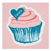 Cupcake Love aangepaste naam poster (Voorkant)