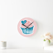 Cupcake Love aangepaste naam wall klok (Huis)