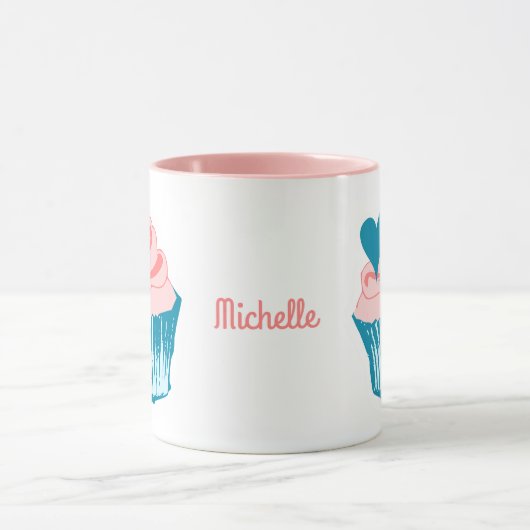 Cupcake Love aangepaste name mokken (Midden)