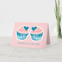 Cupcake Love aangepaste namen relatie wenskaart Kaart