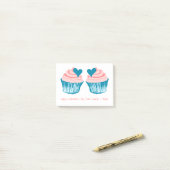Cupcake Love aangepaste tekst Post-It notities Post-it® Notes (Op bureau)