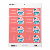 Cupcake Love aangepaste tekstlabels Etiket (Full Sheet)