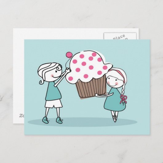 Cupcake Love Briefkaart (Voorkant / Achterkant)